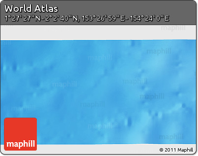 Physical 3D Map of the Area around 1° 45' 3" N, 153° 55' 30" E
