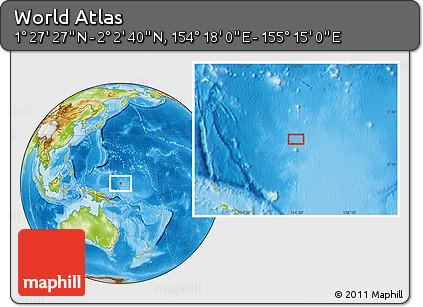 Physical Location Map of the Area around 1° 45' 3" N, 154° 46' 30" E