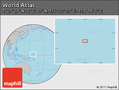 Gray Location Map of the Area around 1° 45' 3" N, 157° 19' 29" E