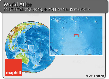 Physical Location Map of the Area around 1° 45' 3" N, 158° 10' 30" E