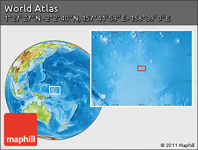 Physical Location Map of the Area around 1° 45' 3" N, 158° 10' 30" E