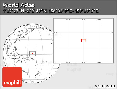 Blank Location Map of the Area around 1° 45' 3" N, 159° 1' 30" E