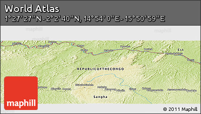 Physical Panoramic Map of the Area around 1° 45' 3" N, 15° 22' 30" E