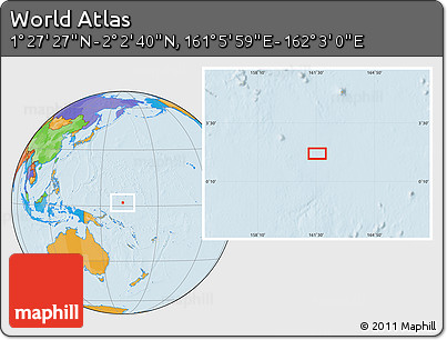 Political Location Map of the Area around 1° 45' 3" N, 161° 34' 29" E