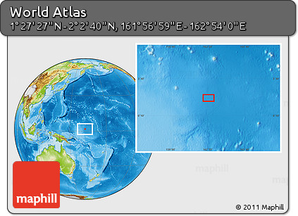 Physical Location Map of the Area around 1° 45' 3" N, 162° 25' 30" E