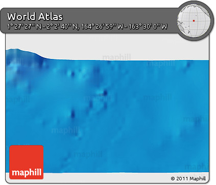 Physical 3D Map of the Area around 1° 45' 3" N, 163° 58' 29" W