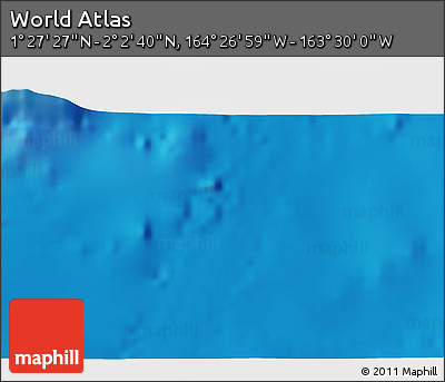Physical 3D Map of the Area around 1° 45' 3" N, 163° 58' 29" W