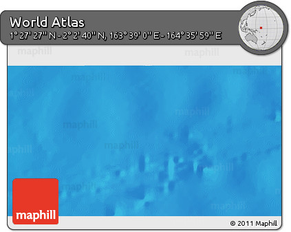 Shaded Relief 3D Map of the Area around 1° 45' 3" N, 164° 7' 30" E