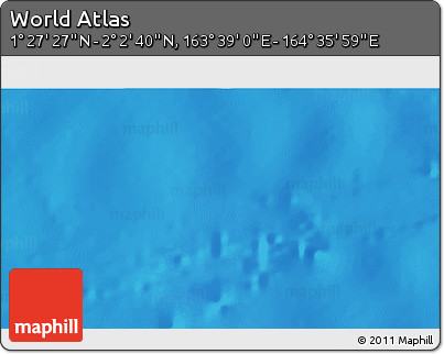 Shaded Relief 3D Map of the Area around 1° 45' 3" N, 164° 7' 30" E