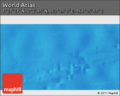 Shaded Relief 3D Map of the Area around 1° 45' 3" N, 164° 7' 30" E