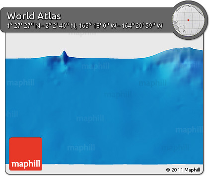 Physical 3D Map of the Area around 1° 45' 3" N, 164° 49' 29" W