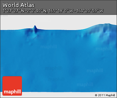 Physical 3D Map of the Area around 1° 45' 3" N, 164° 49' 29" W