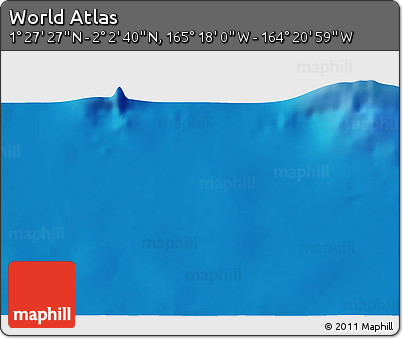 Physical 3D Map of the Area around 1° 45' 3" N, 164° 49' 29" W