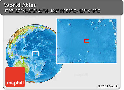 Physical Location Map of the Area around 1° 45' 3" N, 166° 40' 30" E