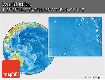 Physical Location Map of the Area around 1° 45' 3" N, 167° 31' 30" E