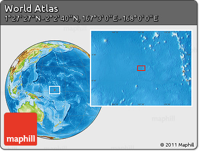 Physical Location Map of the Area around 1° 45' 3" N, 167° 31' 30" E