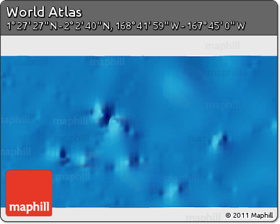 Physical 3D Map of the Area around 1° 45' 3" N, 168° 13' 29" W