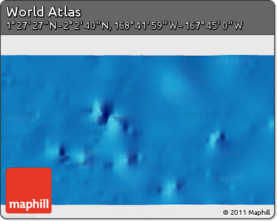 Shaded Relief 3D Map of the Area around 1° 45' 3" N, 168° 13' 29" W