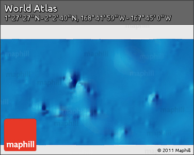 Shaded Relief 3D Map of the Area around 1° 45' 3" N, 168° 13' 29" W