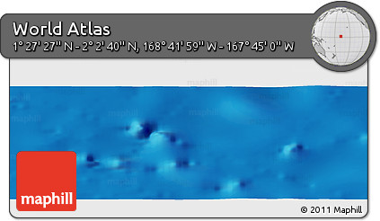 Shaded Relief Panoramic Map of the Area around 1° 45' 3" N, 168° 13' 29" W