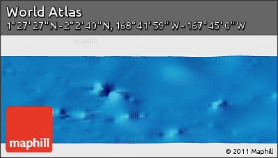 Shaded Relief Panoramic Map of the Area around 1° 45' 3" N, 168° 13' 29" W