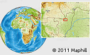 Physical Location Map of the area around 1° 45' 3" N, 16° 13' 30" E