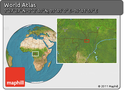 Satellite Location Map of the Area around 1° 45' 3" N, 16° 13' 30" E