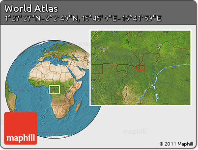 Satellite Location Map of the Area around 1° 45' 3" N, 16° 13' 30" E
