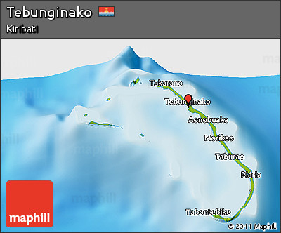 Physical 3D Map of Tebunginako