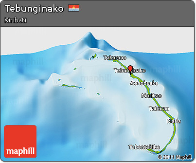 Physical 3D Map of Tebunginako