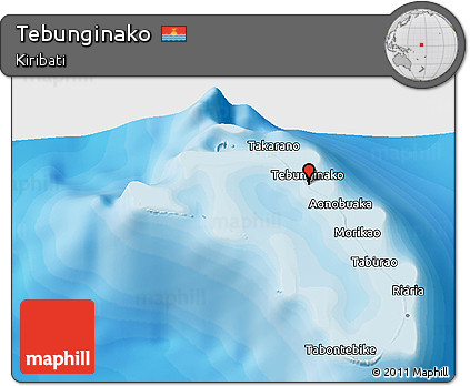 Political 3D Map of Tebunginako