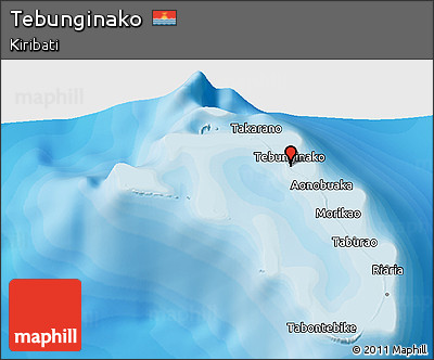 Political 3D Map of Tebunginako