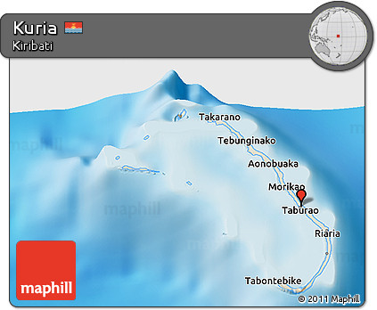Shaded Relief 3D Map of Kuria