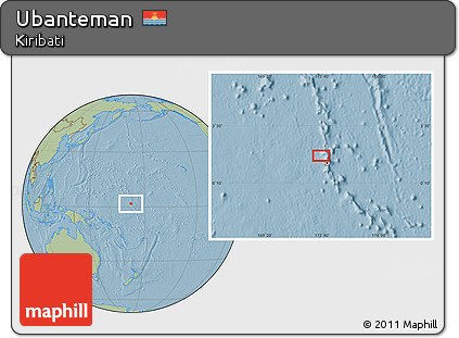 Savanna Style Location Map of Ubanteman, hill shading