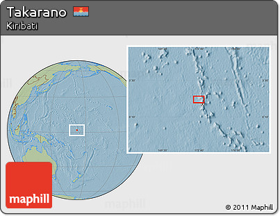 Savanna Style Location Map of Takarano, hill shading