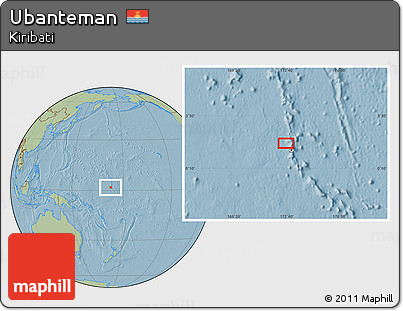 Savanna Style Location Map of Ubanteman, hill shading