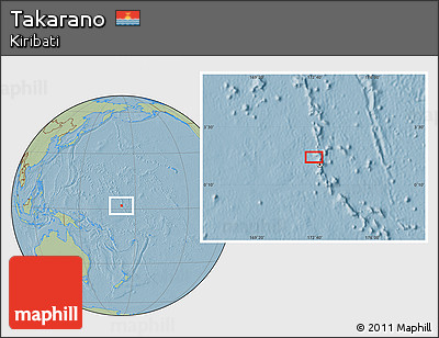 Savanna Style Location Map of Takarano, hill shading