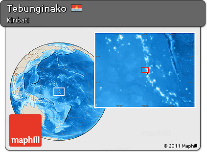 Shaded Relief Location Map of Tebunginako