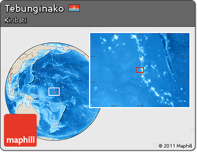 Shaded Relief Location Map of Tebunginako