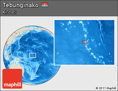 Shaded Relief Location Map of Tebunginako