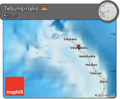 Shaded Relief Map of Tebunginako