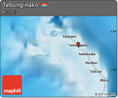 Shaded Relief Map of Tebunginako