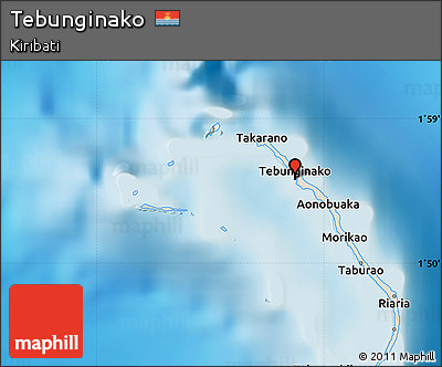 Shaded Relief Map of Tebunginako