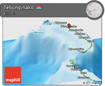 Physical Panoramic Map of Tebunginako