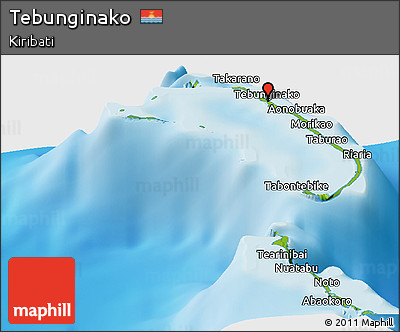 Physical Panoramic Map of Tebunginako
