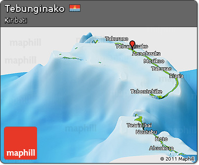 Physical Panoramic Map of Tebunginako
