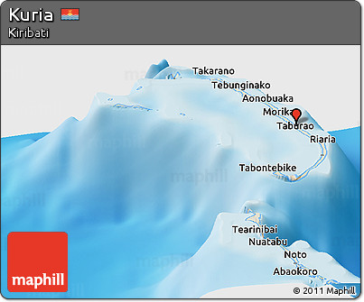 Shaded Relief Panoramic Map of Kuria