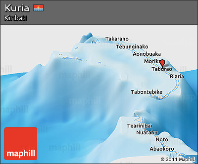 Shaded Relief Panoramic Map of Kuria