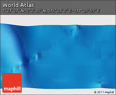 Physical 3D Map of the Area around 1° 45' 3" N, 176° 52' 30" E
