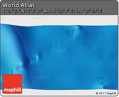 Physical 3D Map of the Area around 1° 45' 3" N, 176° 52' 30" E